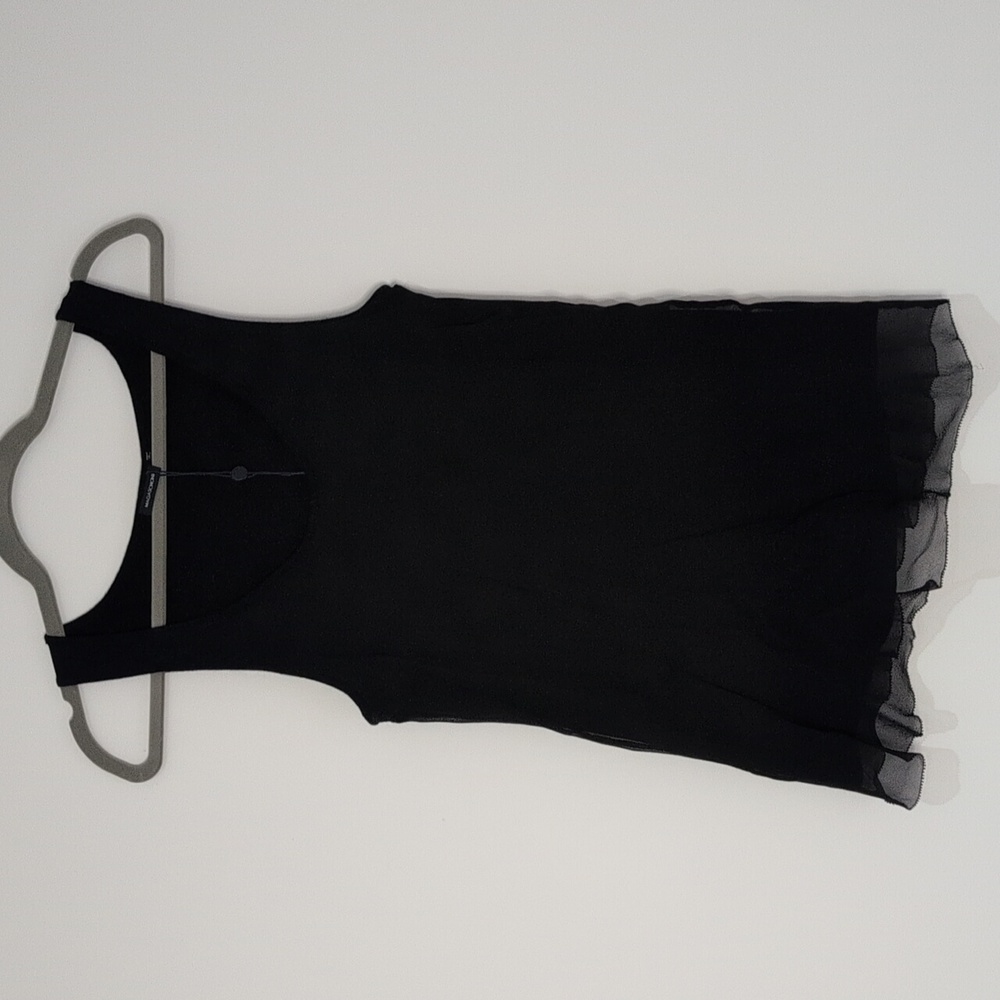 Magaschoni Black Silk & Cashmere flowy sleeveless tank top blouse size XS